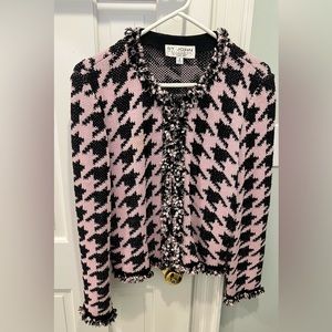 St. John Collection Light Pink & Black Jacket, Size 8.